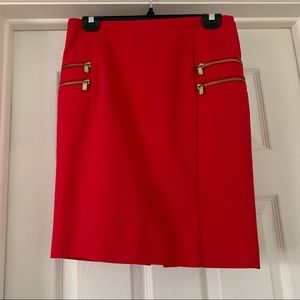 H&M red zipped skirt